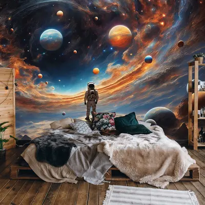 Fototapete Kinderzimmer Junge Weltall Galaxy Kinder VLIES TAPETE XXL + KLEISTER