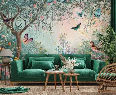 Fototapete Natur Garten Vögel Wohnzimmer VLIES TAPETE XXL + KLEISTER 173