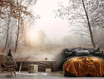 Fototapete Bäume Wald Feld 3D EFFEKT Natur Wohnzimmer VLIES TAPETE + KLEISTER