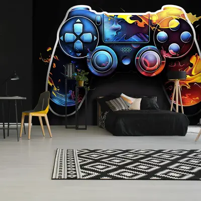 Fototapete Kinderzimmer Junge Gaming Gamer Kinder VLIES TAPETE XXL + KLEISTER