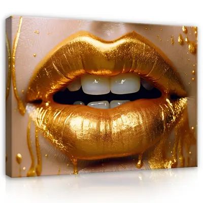 FRAU GESICHT LIPPEN Leinwandbild Groß Wandbilder Leinwand Bilder Canvas Wandbild