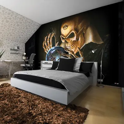 Vlies Fototapete ALCHEMY TOTENKOPF Wohnzimmer XXL Tapete Wandtapete 65