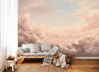 Fototapete Wolken Beige Blau Himmel Natur VLIES TAPETE XXL + KLEISTER 537