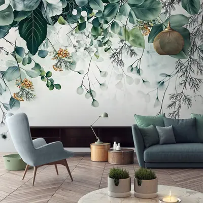 Fototapete Blätter Natur Pflanzen Wohnzimmer Schlafzimmer VLIES TAPETE XXL 310