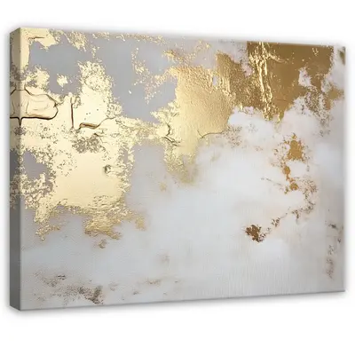 Leinwand Bilder Abstrakt Grau Gold Wandbilder Groß Leinwandbild XXL Wandbild 132