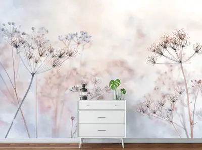Fototapete Natur wilde Blumen Wiese Pastel color VLIES TAPETE XXL + KLEISTER 446