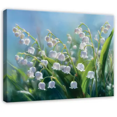 Leinwand Blumen Weiß Grün Natur Wandbilder Groß Leinwandbild Wanddeko 155