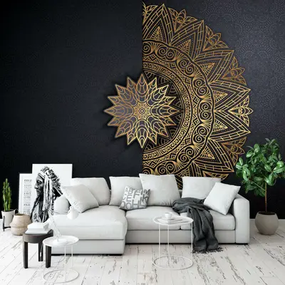 Vlies Fototapete Mandala Orient Ornament Braun Wohnzimmer Tapete Wandtapete XXL