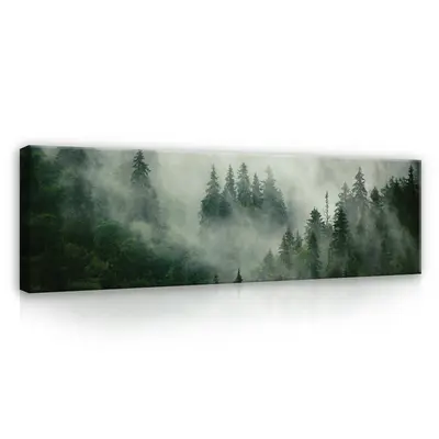 WALD NEBEL NATUR Leinwand Bilder Groß Wandbilder Leinwandbild Wohnzimmer BIld