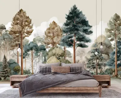 Fototapete Wald Grün Baum Natur VLIES TAPETE XXL + KLEISTER 671