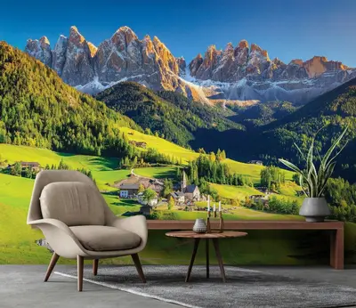 Fototapete Natur Landschaft Berge Grün Wohnzimmer VLIES TAPETE XXL + KLEISTER
