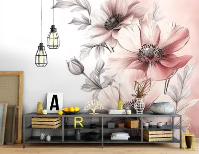 Fototapete Große Rosa Blumen Wohnzimmer VLIES TAPETE XXL + KLEISTER 215
