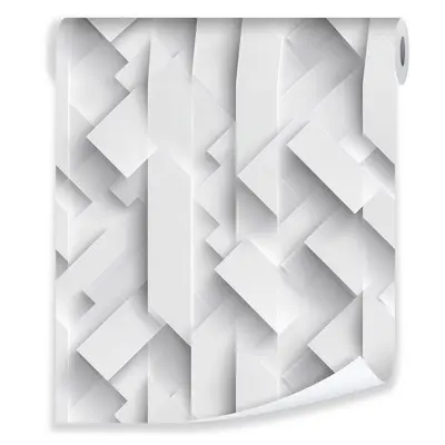 Vliestapete Weiß 3D Effect Struktur Wandtapete VLIES TAPETE XXL + KLEISTER