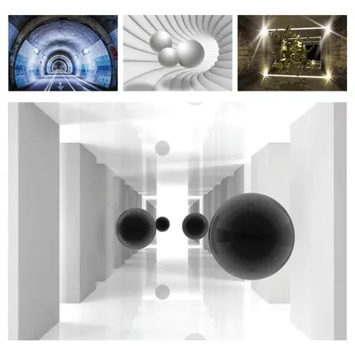 Vlies Fototapete 3D EFFEKT Wohnzimmer Tunnel Abstrakt Ausblick Optik Abstrakt 41