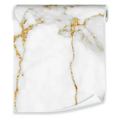 Vliestapete Rolle Marmor Marmoroptik gold grau 10M VLIES TAPETEN XXL + KLEISTER