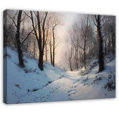 Leinwand Wald Winter Natur Weiß Wandbilder Groß Leinwandbild Wanddeko 151