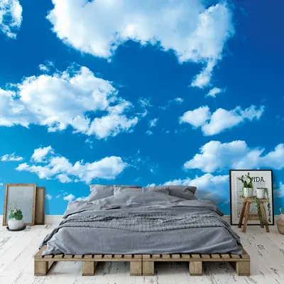 Fototapete blau Himmel Wolken Sonne Kinderzimmer Modern Tapete Wandtapete 757