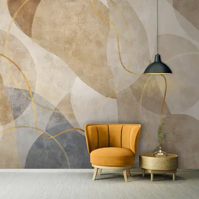 Fototapete Boho Beige Abstrakt Wohnzimmer Wand VLIES TAPETE XXL + KLEISTER