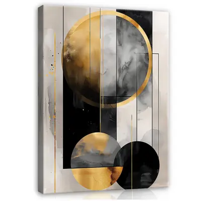 ABSTRAKT ART DECO Leinwand Bilder Wohnzimmer groß Bild Leinwandbild Wandbilder