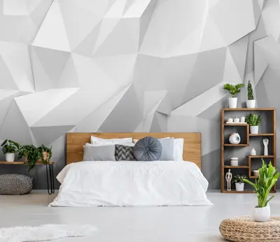 Fototapete Abstrakt 3D-Effekt Grau Wohnzimmer Schlafzimmer VLIES TAPETE XXL 299