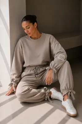 Damen-Freizeitanzug – Zweiteiliges Set „Butter Soft“ Loungewear mit Bindungen