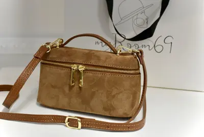wildleder tasche damen Camel Umhängetasche Echtleder / Handtasche