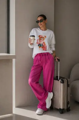 Damen Weißes Sweatshirt Mit Teddybär Langarm Pullover Rundhals Gr. L