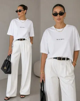 Damen T shirt Kurzarm Oberteil Basic Shirt Aufschrift „ Minimal“