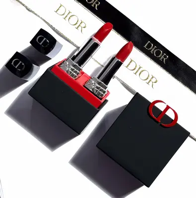 Dior Limited Edition Rouge Dior Mini Couture Colour Lipstick Set In Case 1,4gx2