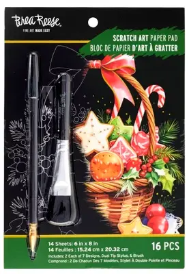 Brea Reese TREATS FOR SANTA Scratch Art Paper Block 6" x 8"