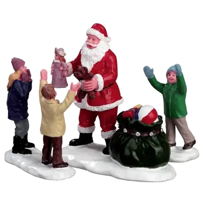 Lemax IT'S SANTA 3er Set # 52318 Weihnachtsdorf Figur 2015 Neu