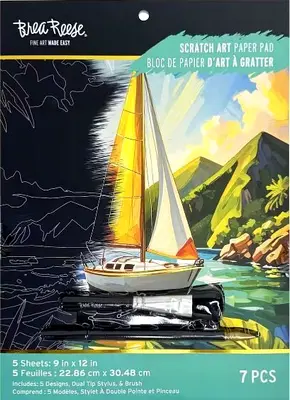 Brea Reese SAIL LIFE Scratch Kunstpapier Block 9" x 12" NEU