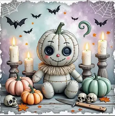 Kürbis Puppe Diamond Painting Kit 11,8" x 11,8" Voll Bohrer Halloween Zum