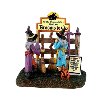 Lemax BROOMS TO GO # 43702 Halloween Spooky Town Village 2024 NEU