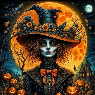 Gothic Hexe Diamond Painting Kit Zum Selbermachen 11,8" x 11,8" Vollbohrer