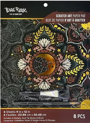 Brea Reese MOND & SONNE Scratch Kunstpapier Block 9" x 12" NEU