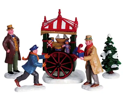 Lemax TOY PEDDLER Set of 5 # 62316 Christmas Village Figurine RETIRED NEW