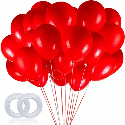 100 ROTE LUFTBALLONS für Helium Luft Party Deko Geburtstag Kindergeburtstag Ø30m