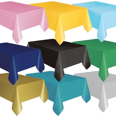 TISCHDECKEN - Kunststoff Tischdecke Uni abwaschbar wiederverwendbar Geburtstag