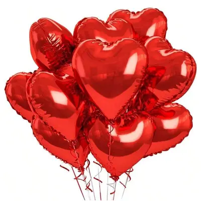 25 Folienballons ROTES HERZ Valentinstag Hochzeit Geburtstag Ballon Liebe - 45cm