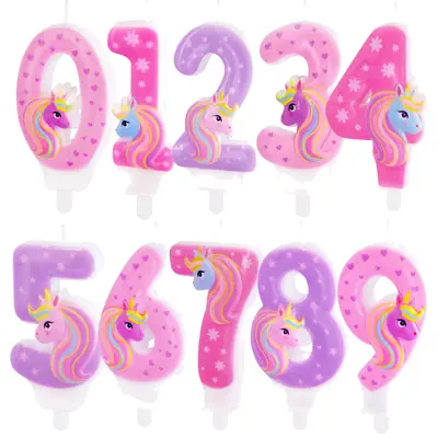 Kuchenkerzen Einhorn Kuchen Kerzen Geburtstag Einhörner Zahlenkerzen Kuchendeko