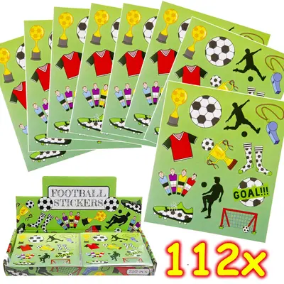 112 KINDER STICKER FUSSBALL - Aufkleber Mitgebsel Kindergeburtstag Basteln Set