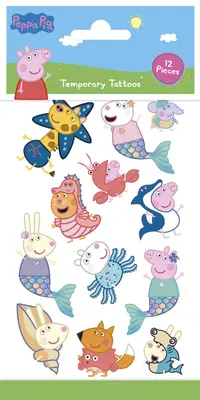 12 Tattoos PEPPA PIG Kindertattoo Mitgebsel Geschenk Kindergeburtstag Geburtstag