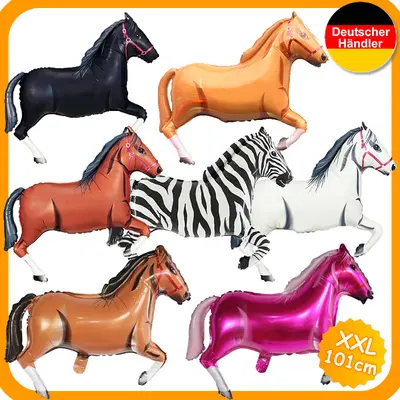 XXL PFERDE FOLIENBALLONS - Pony Horses Ballon Party Deko Kindergeburtstag Helium