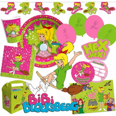 BIBI BLOCKSBERG - Geschirr Deko Mitgebsel für Kindergeburtstag Geburtstag Party
