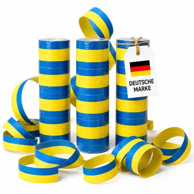 Luftschlangen SCHWEDEN Party Deko EM 2028 Geburtstag Partydeko Blau Gelb 3 Rolle