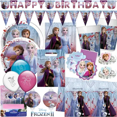 EISKÖNIGIN FROZEN 2 - Kindergeburtstag Geburtstag Party Deko Set Anna Elsa Olaf