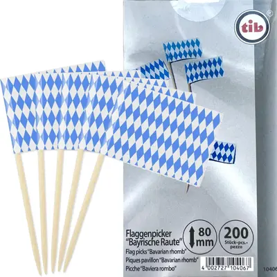 200 Flaggenpicker + Zahnstocher OKTOBERFEST Party Länderparty Bayern