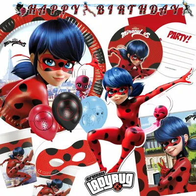 MIRACULOUS LADYBUG - Partygeschirr Deko Mitgebsel Kindergeburtstag Kinder Party