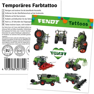 8 Tattoos FENDT TRAKTOR Mitgebsel Geschenk Trecker Bauernhof Kindergeburtstag